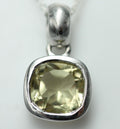 Edler 1,65 Carat Lemon Quarz Anhänger Sterling Silber 925 Collier Kette
