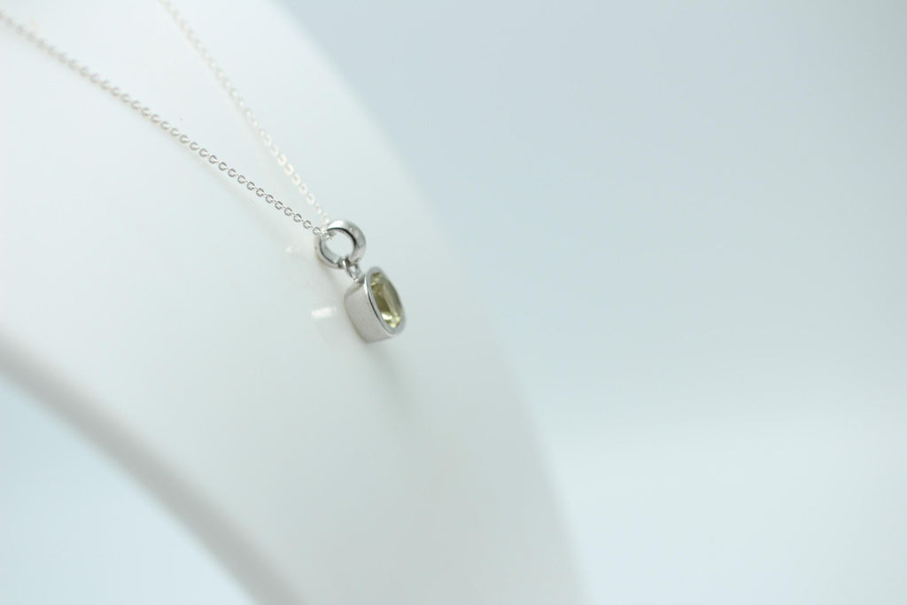 Edler 1,65 Carat Lemon Quarz Anhänger Sterling Silber 925 Collier Kette