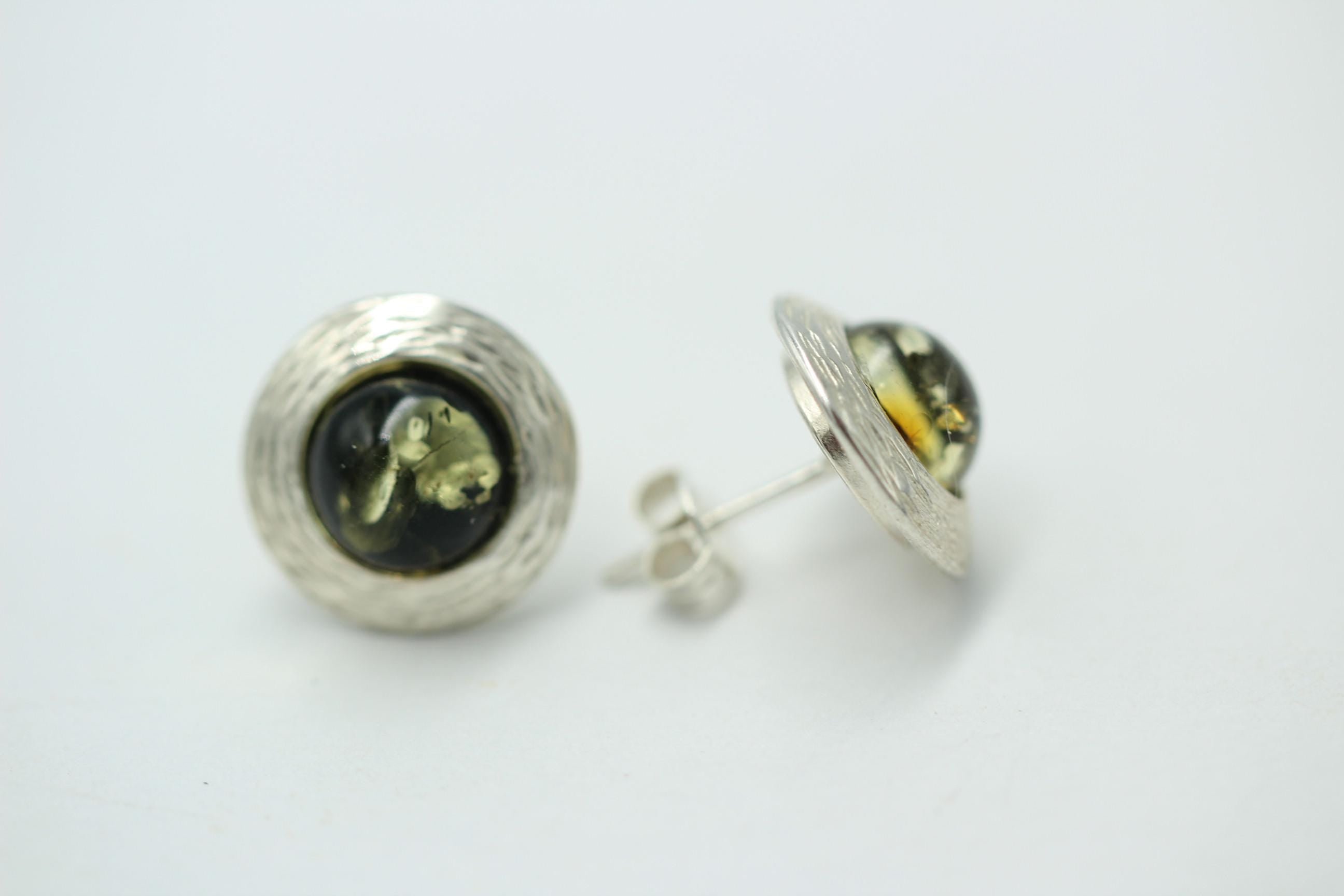 Bernstein Design Ohrstecker 925 Sterling Silber Bernsteinschmuck Designschmuck