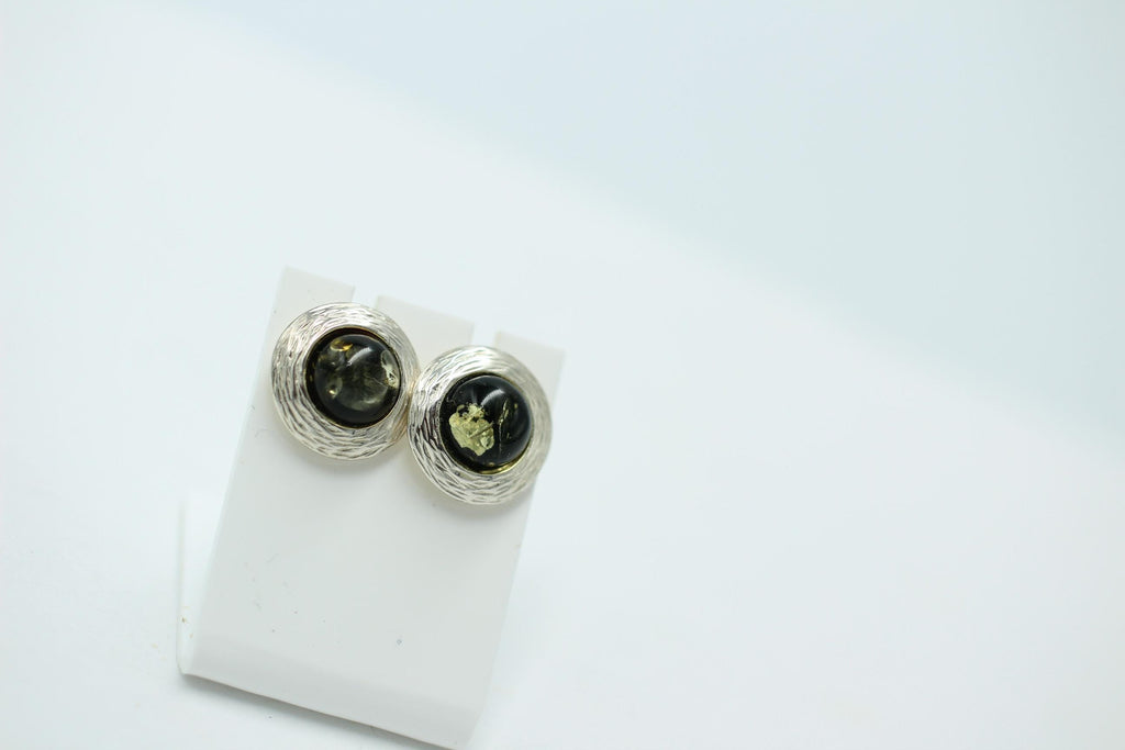 Bernstein Design Ohrstecker 925 Sterling Silber Bernsteinschmuck Designschmuck