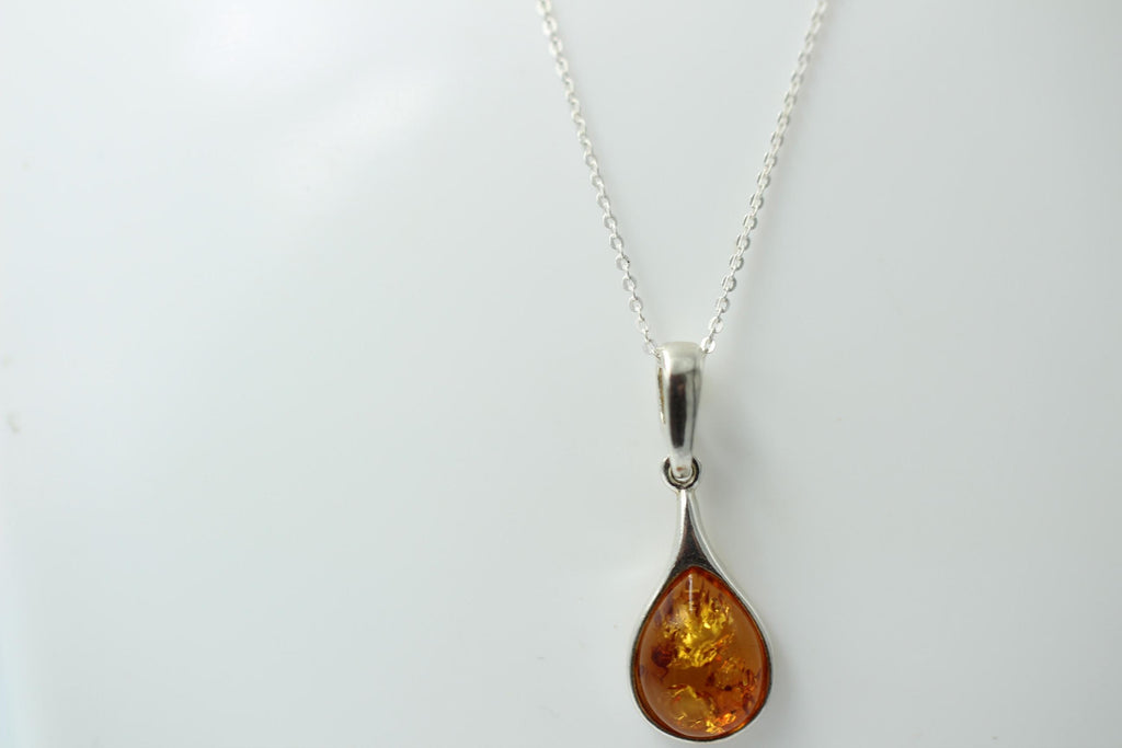 Bernstein Anhänger 925 Silber Collier Kette edel und schön Traum eines Anhängers