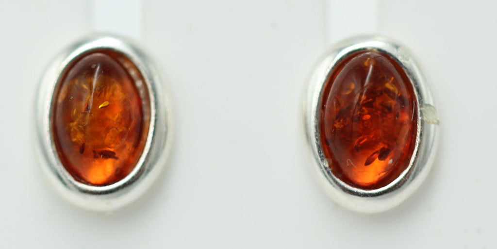 Edler brauner Bernstein Ohrstecker 925 Silber Ohrschmuck Bernstein aus Letland