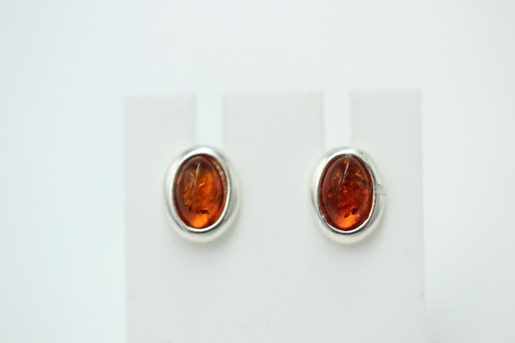 Edler brauner Bernstein Ohrstecker 925 Silber Ohrschmuck Bernstein aus Letland