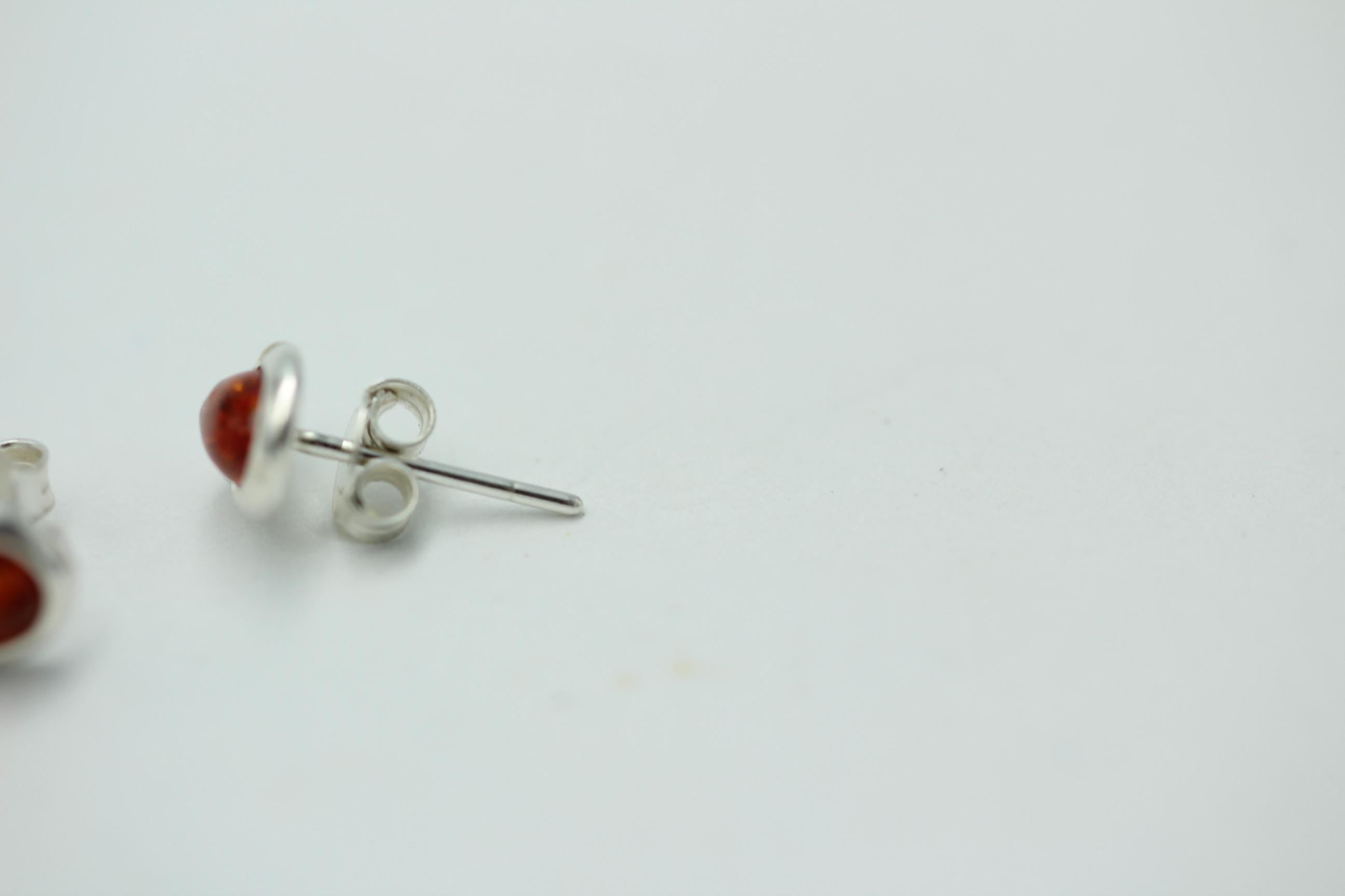 Edler brauner Bernstein Ohrstecker 925 Silber Ohrschmuck Bernstein aus Letland