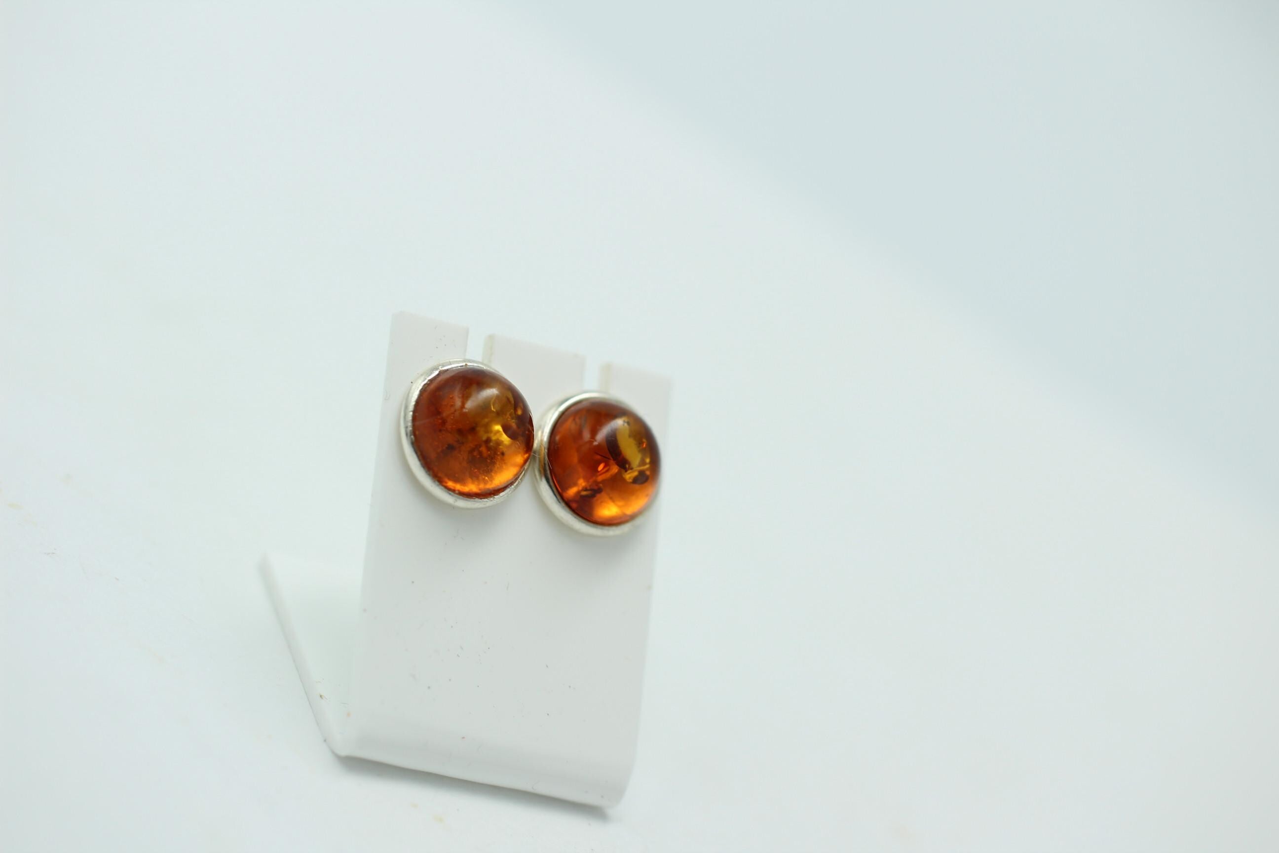Design Bernstein Ohrstecker 925 Silber Bernsteinohrschmuck Top Edel Bernstein