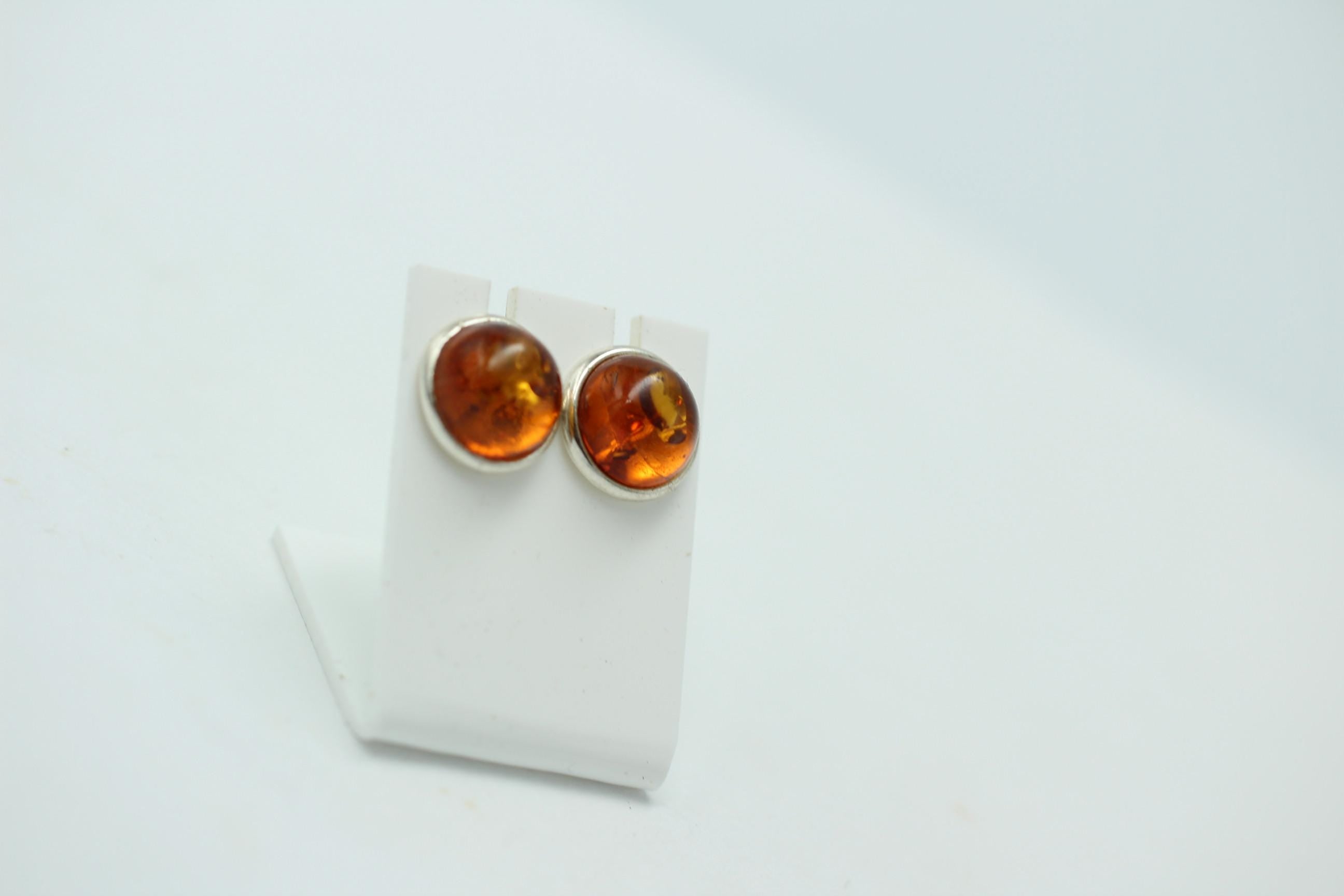 Design Bernstein Ohrstecker 925 Silber Bernsteinohrschmuck Top Edel Bernstein