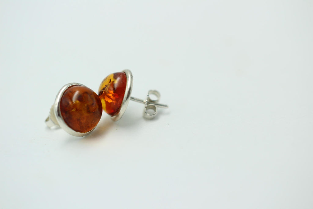 Design Bernstein Ohrstecker 925 Silber Bernsteinohrschmuck Top Edel Bernstein