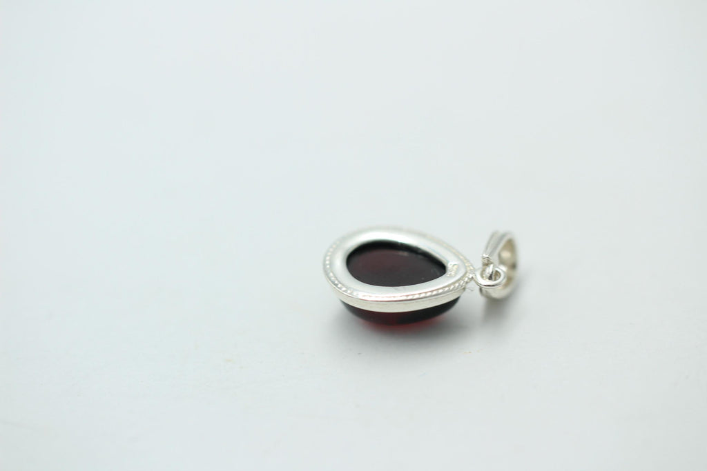 Bernsteinanhänger 925 Silber Anhänger brauner Bernstein Collier Kette Schmuck
