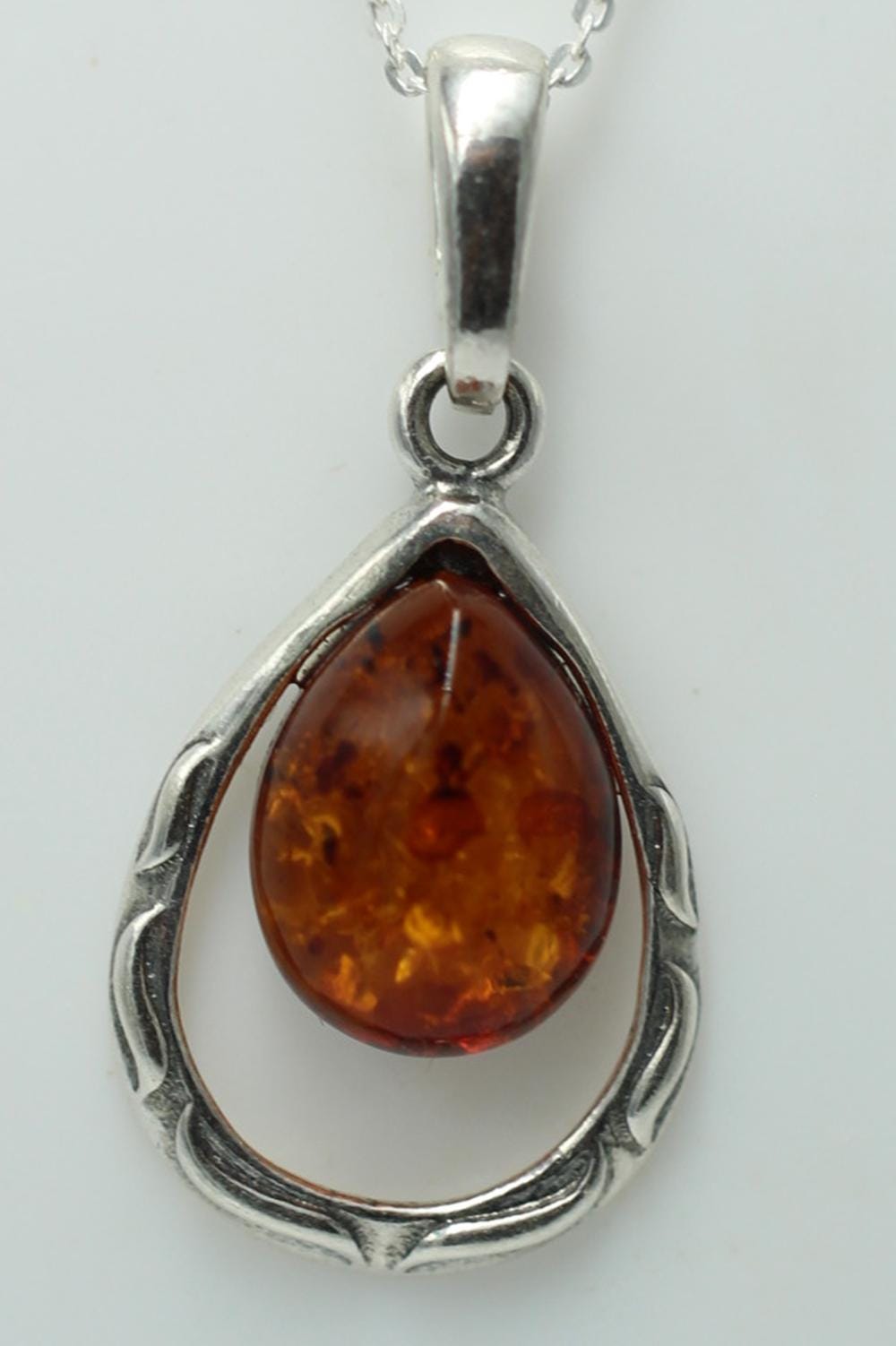 Edler Bernstein Anhänger 925 Sterling Silber Bernsteinanhänger  Top