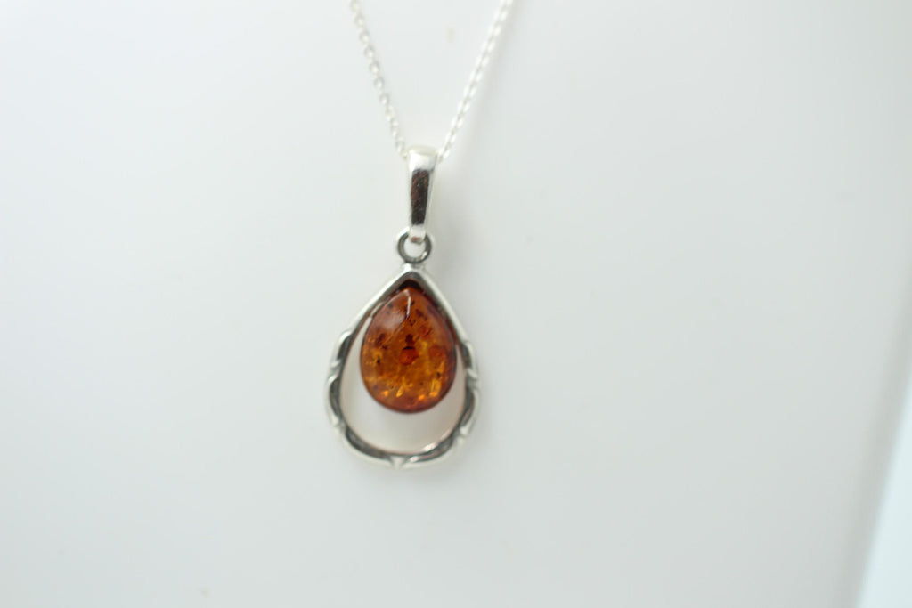 Edler Bernstein Anhänger 925 Sterling Silber Bernsteinanhänger  Top
