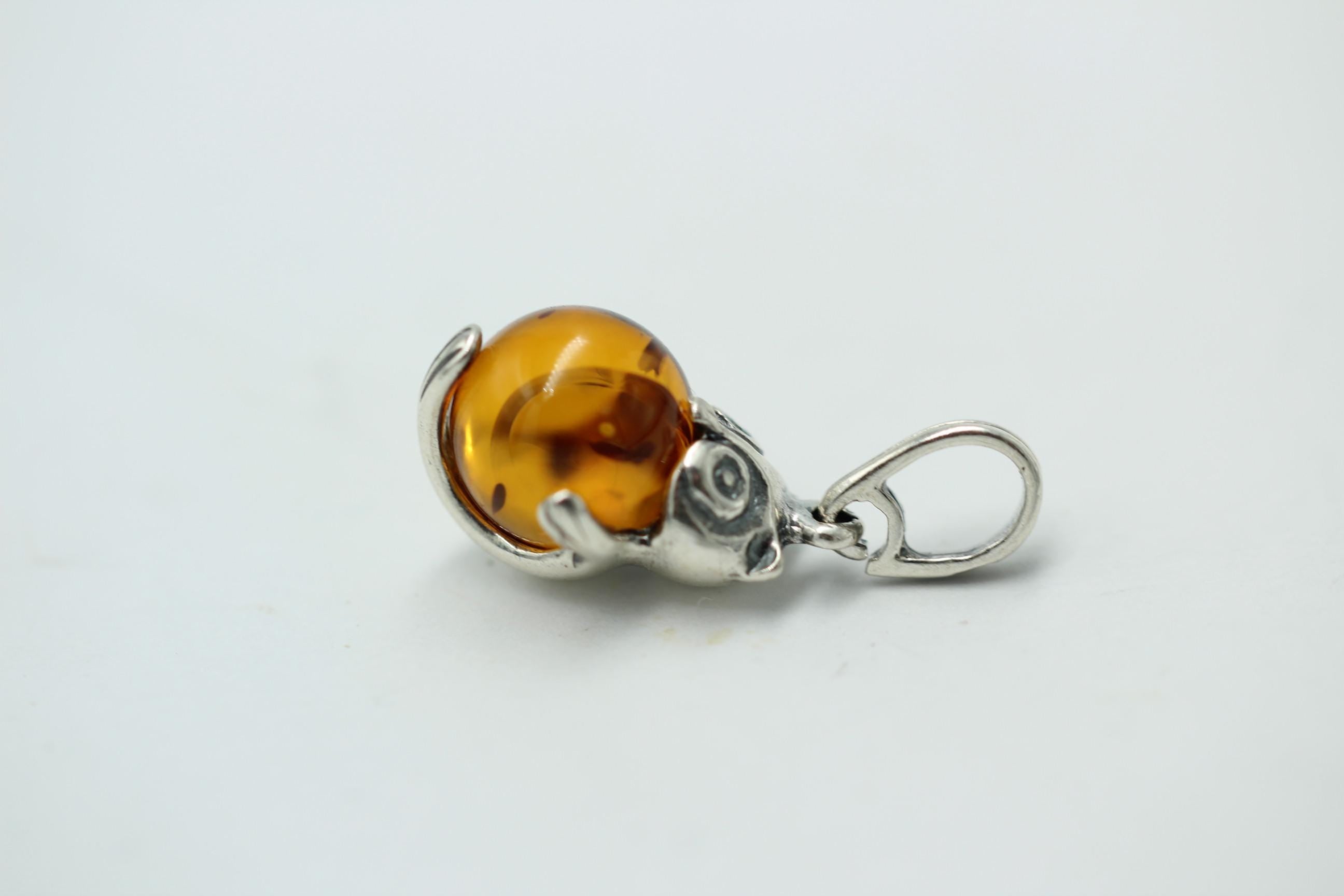 Eulen Anhänger Bernstein in 925 Sterlingsilber  Eulenanhänger Top