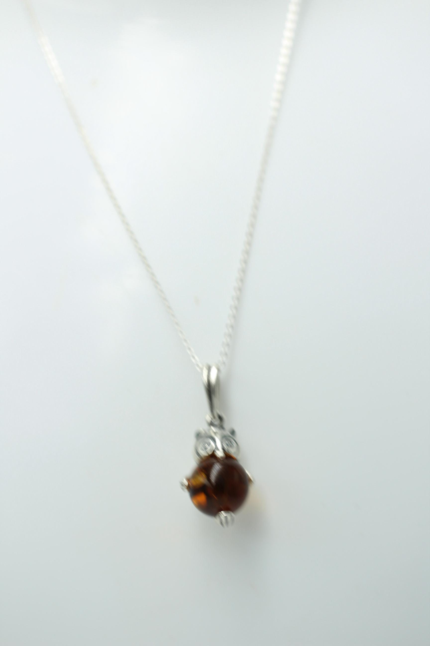Eulen Anhänger Bernstein in 925 Sterlingsilber  Eulenanhänger Top
