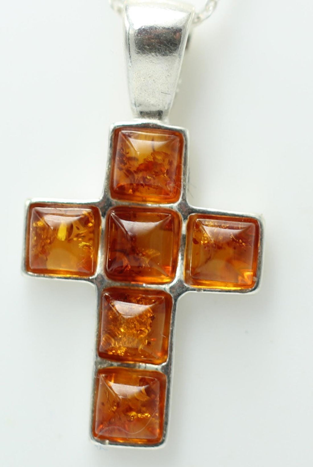 Bernstein Kreuz 925 Sterling Silber Bernsteinkreuz Collier Kette Top Edel