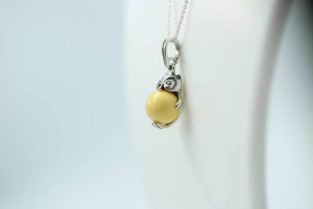 Eulen Anhänger Bernstein in 925 Sterlingsilber Eulenanhänger Top