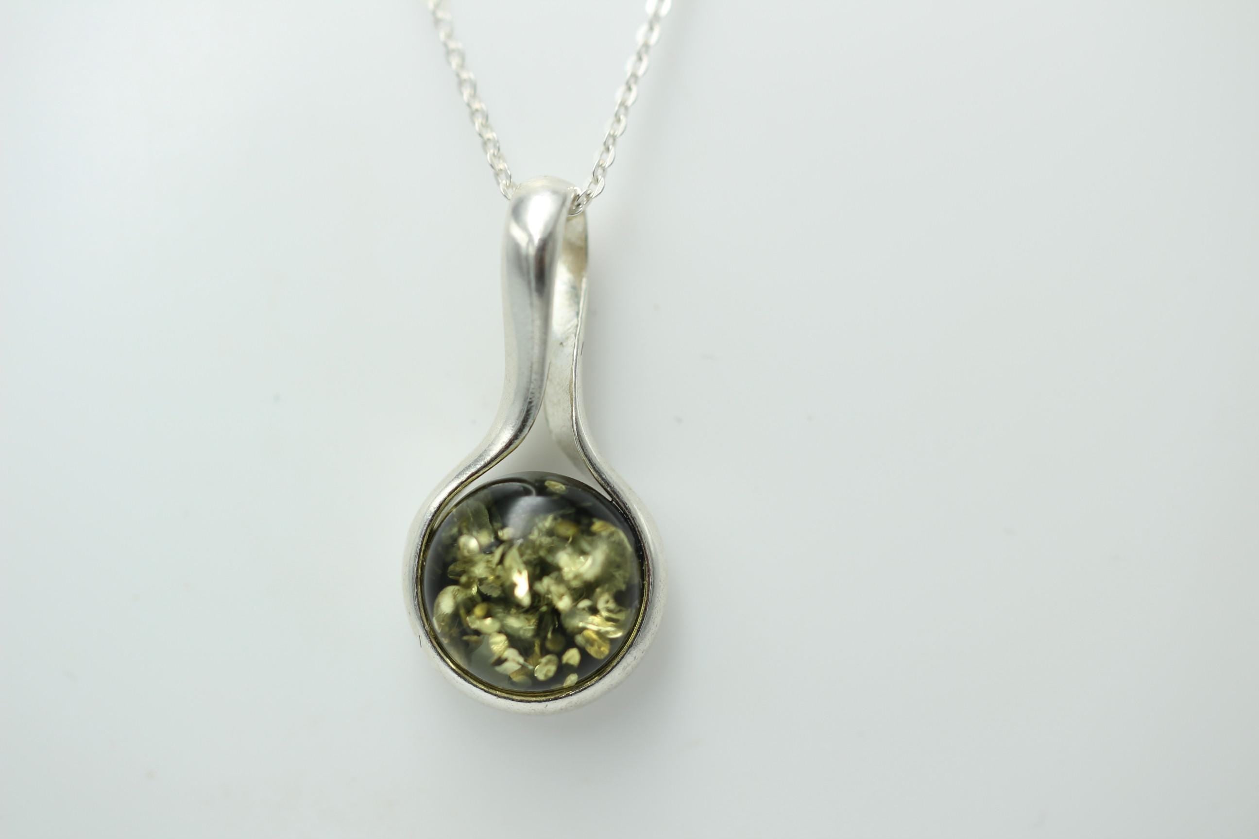 Edler Bernstein Anhänger 925 Silber Collier Kette Bernsteinschmuck aus Litauen
