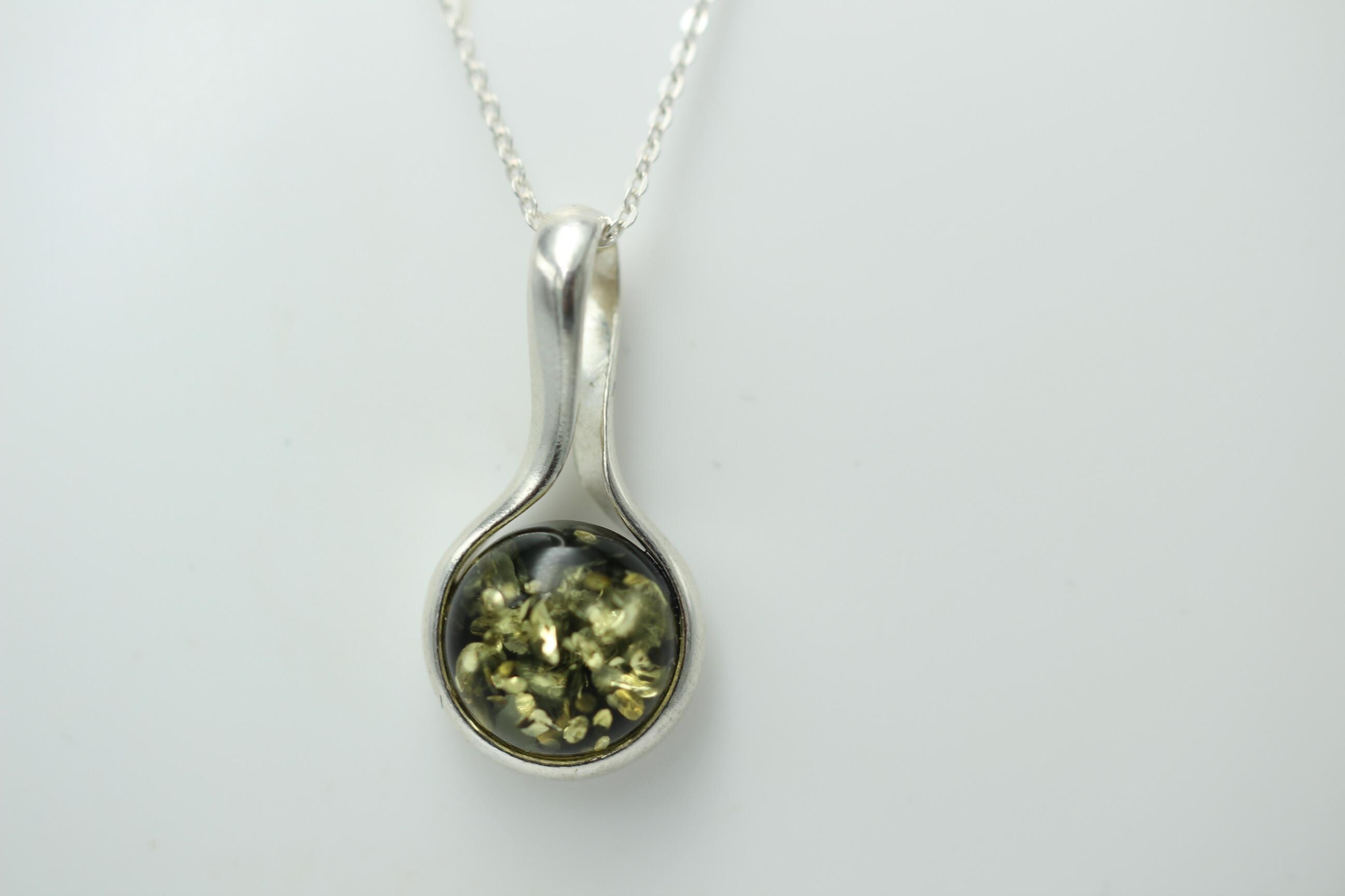 Edler Bernstein Anhänger 925 Silber Collier Kette Bernsteinschmuck aus Litauen