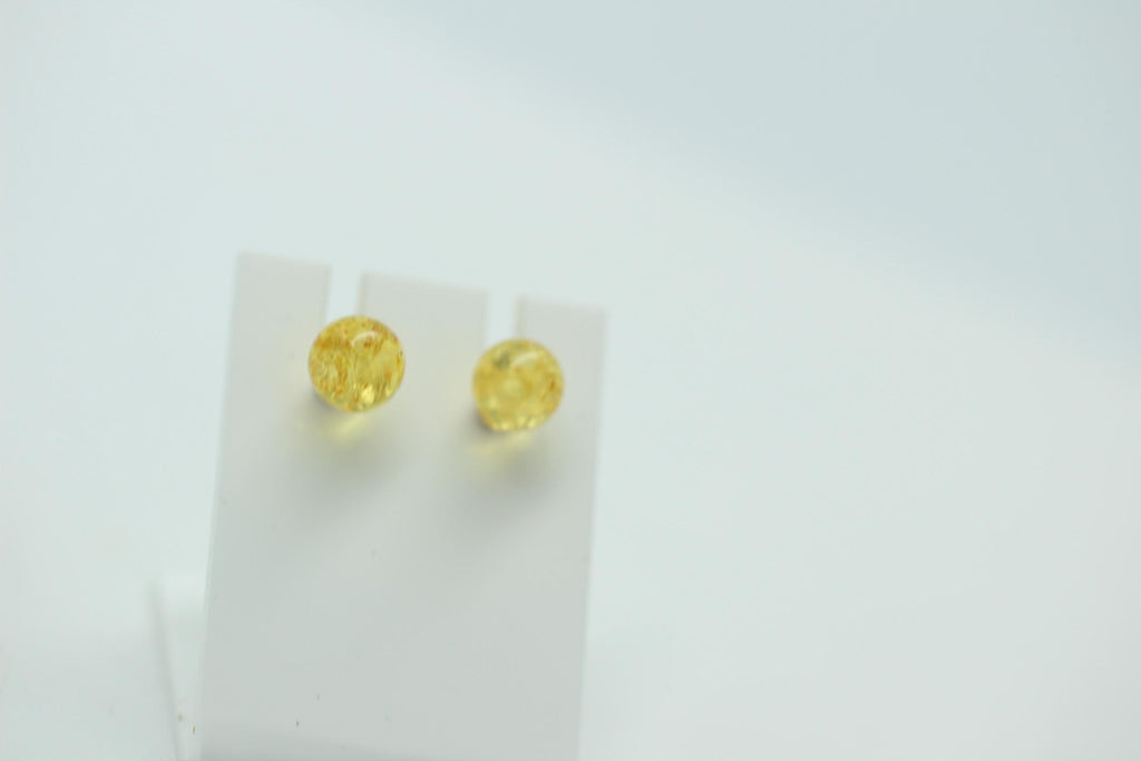 Bernstein golden Ohrstecker 925 Silber Kugelohrstecker Unisex Bernsteinkugel