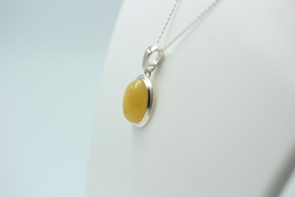 Bernstein Design Anhänger 925 Silber Collier Kette Bernsteinanhänger Top