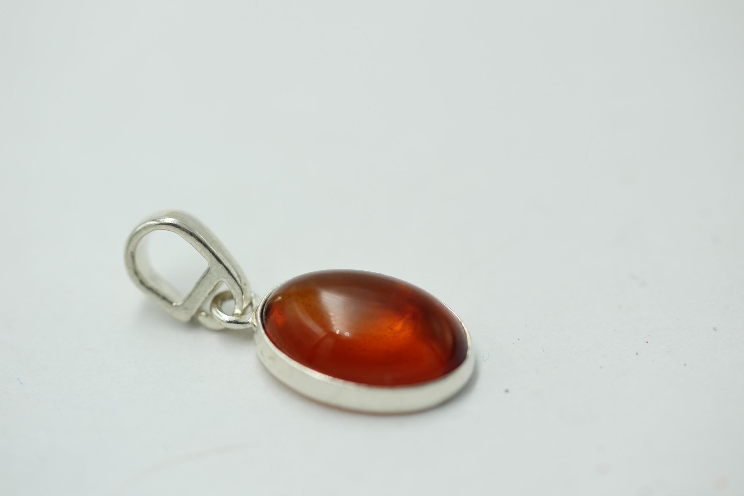 Bernstein Design Anhänger 925 Silber Bernsteinanhänger Top