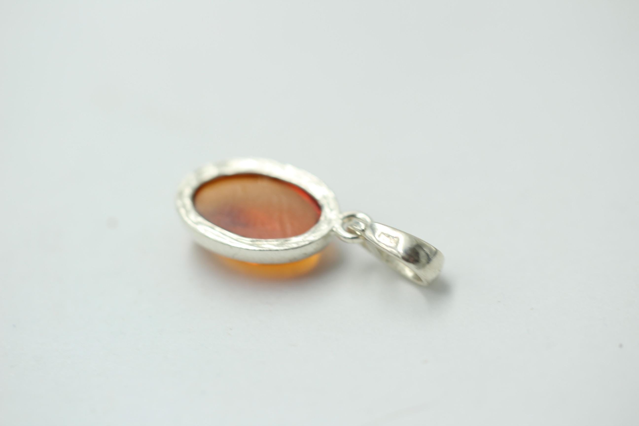 Bernstein Design Anhänger 925 Silber Bernsteinanhänger Top