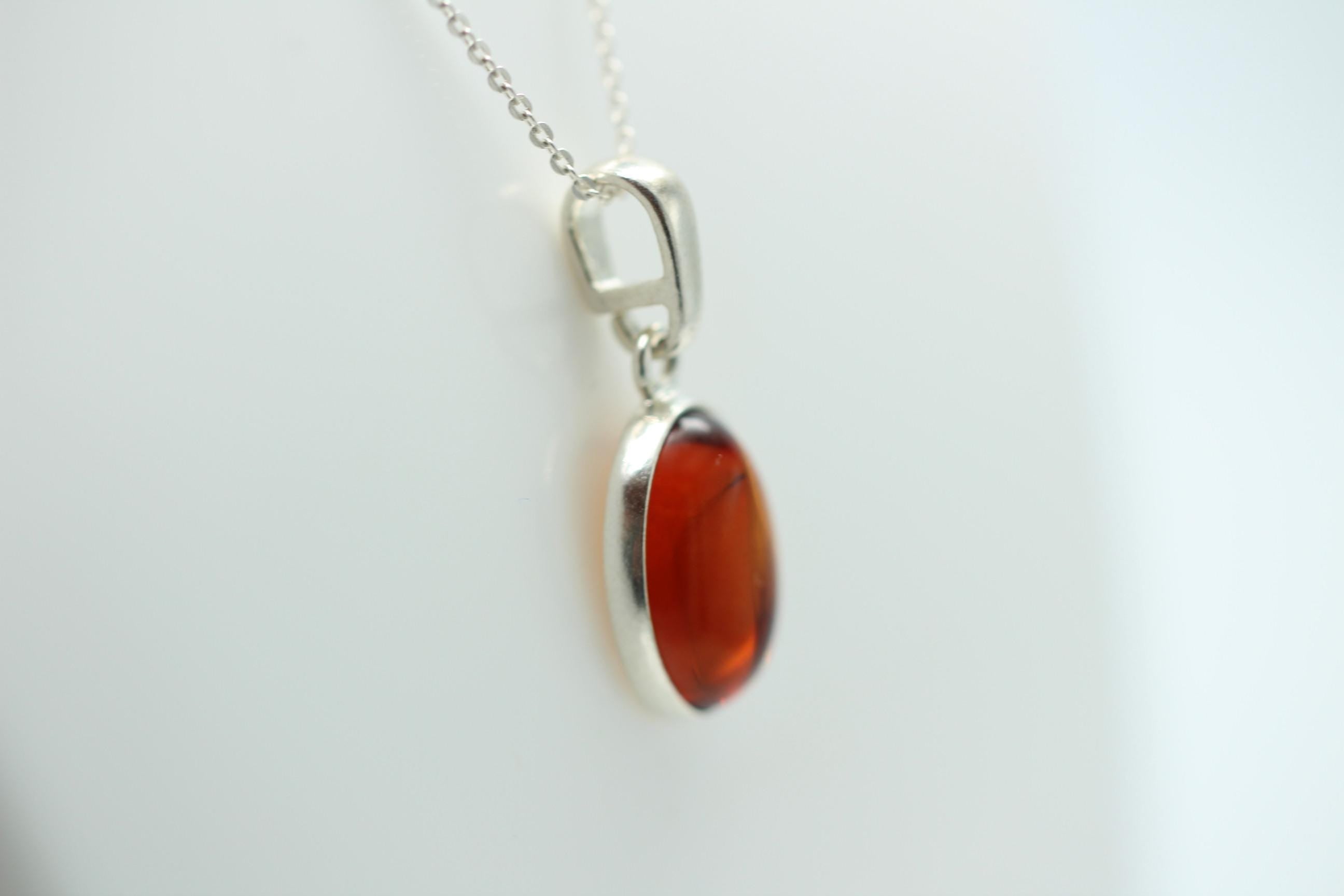 Bernstein Design Anhänger 925 Silber Bernsteinanhänger Top