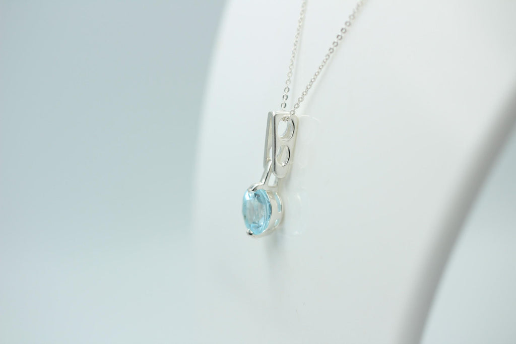 Design pur, 2,78 Carat Blautopas Anhänger 925 Sterling Silber Collier Kette