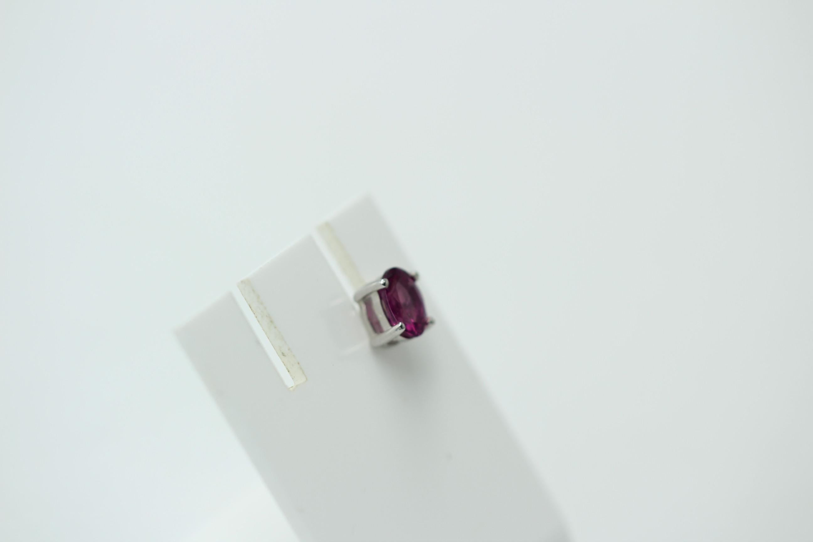 0,55 Carat Rhodoiith Single Ohrstecker 925 Sterling Silber Männder Frauen