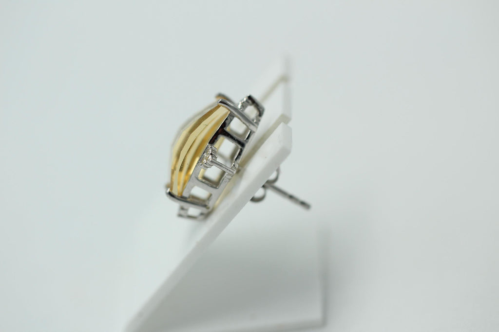 Design pur 5,3 Carat Citrin Ohrstecker 925 Silber Ohrring Ohrschmuck Fantasie