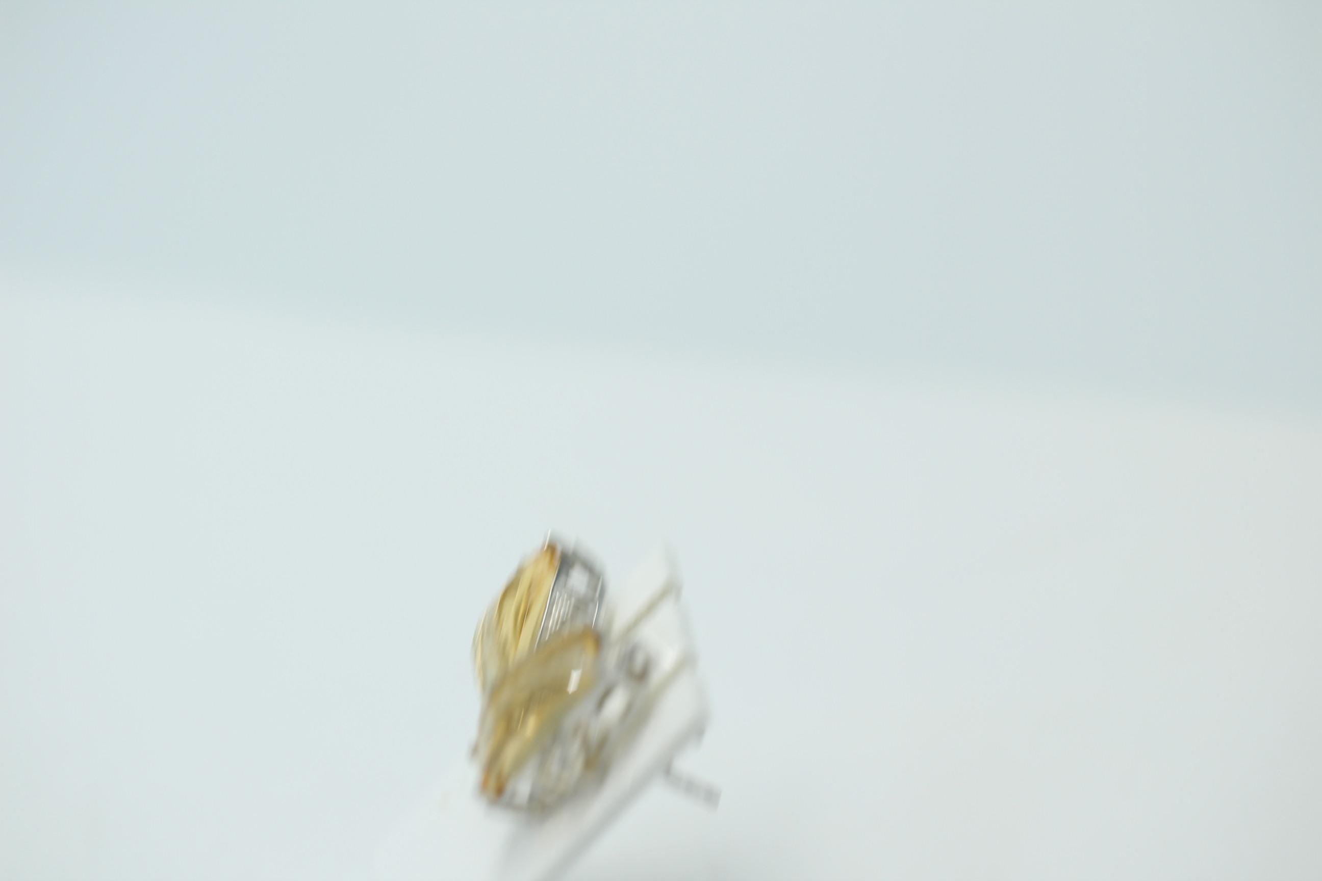 Design pur 5,3 Carat Citrin Ohrstecker 925 Silber Ohrring Ohrschmuck Fantasie