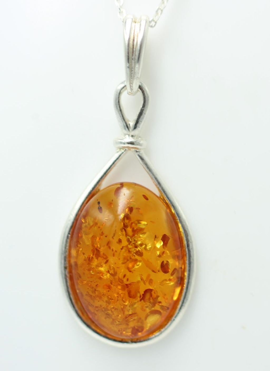 Design Bernstein Anhänger 925 Silber Collier Kette Bernsteinanhänger Top