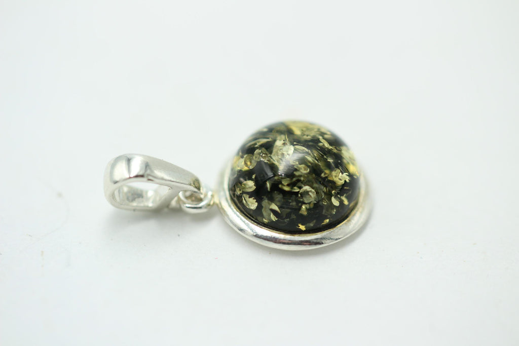 Berstein Anhänger 925 Sterling Silber grüner Bernstein  Top Edel