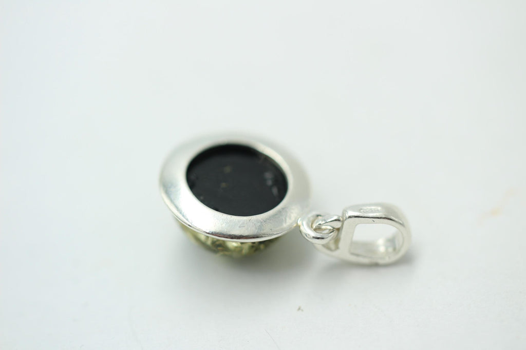 Berstein Anhänger 925 Sterling Silber grüner Bernstein  Top Edel