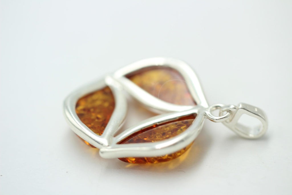 Design Bernstein Anhänger Silber Collier Kette Bernsteinanhänger Top Edel