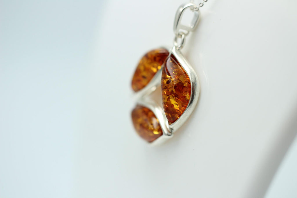 Design Bernstein Anhänger Silber Collier Kette Bernsteinanhänger Top Edel