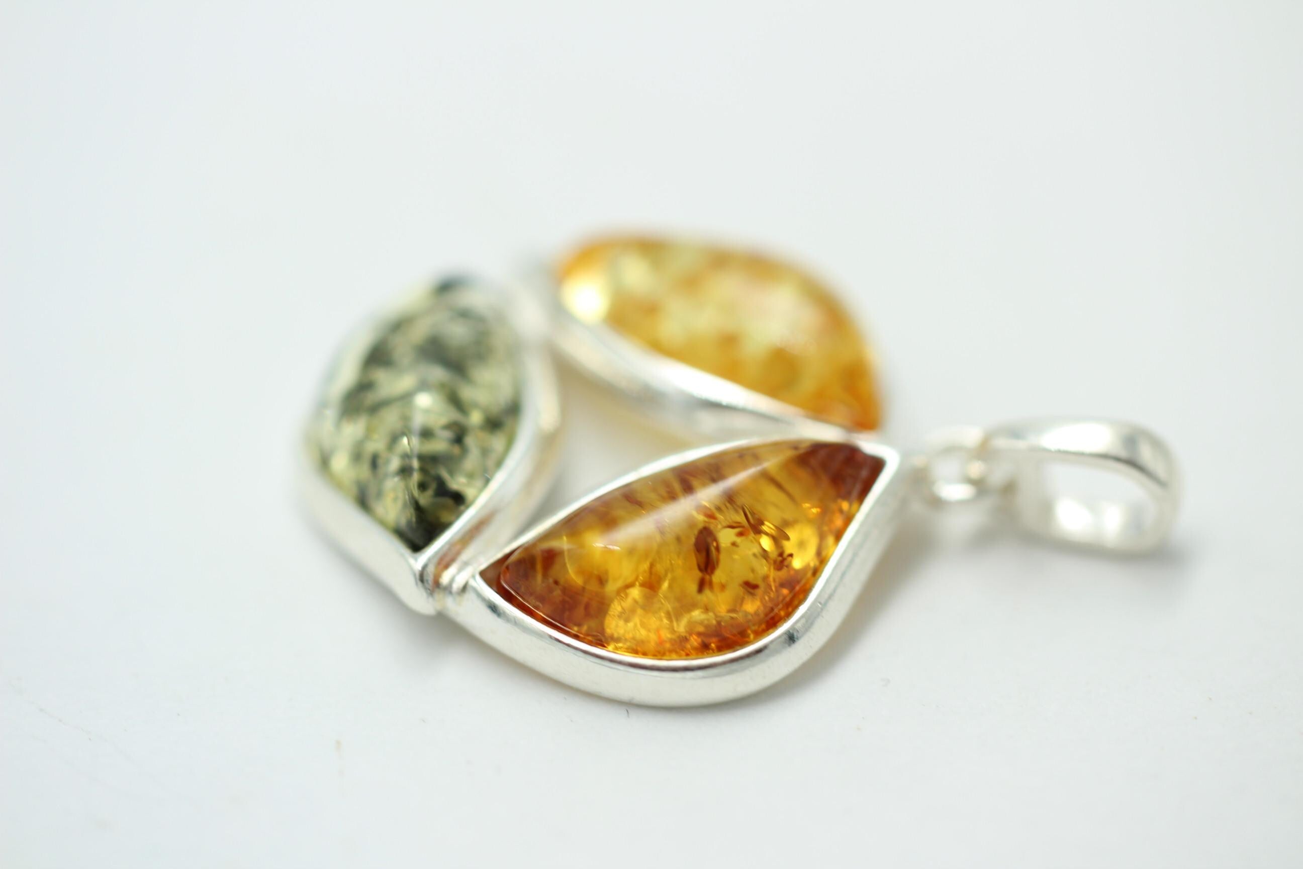 Design Bernstein Anhänger Silber Collier Kette Bernsteinanhänger Top Edel