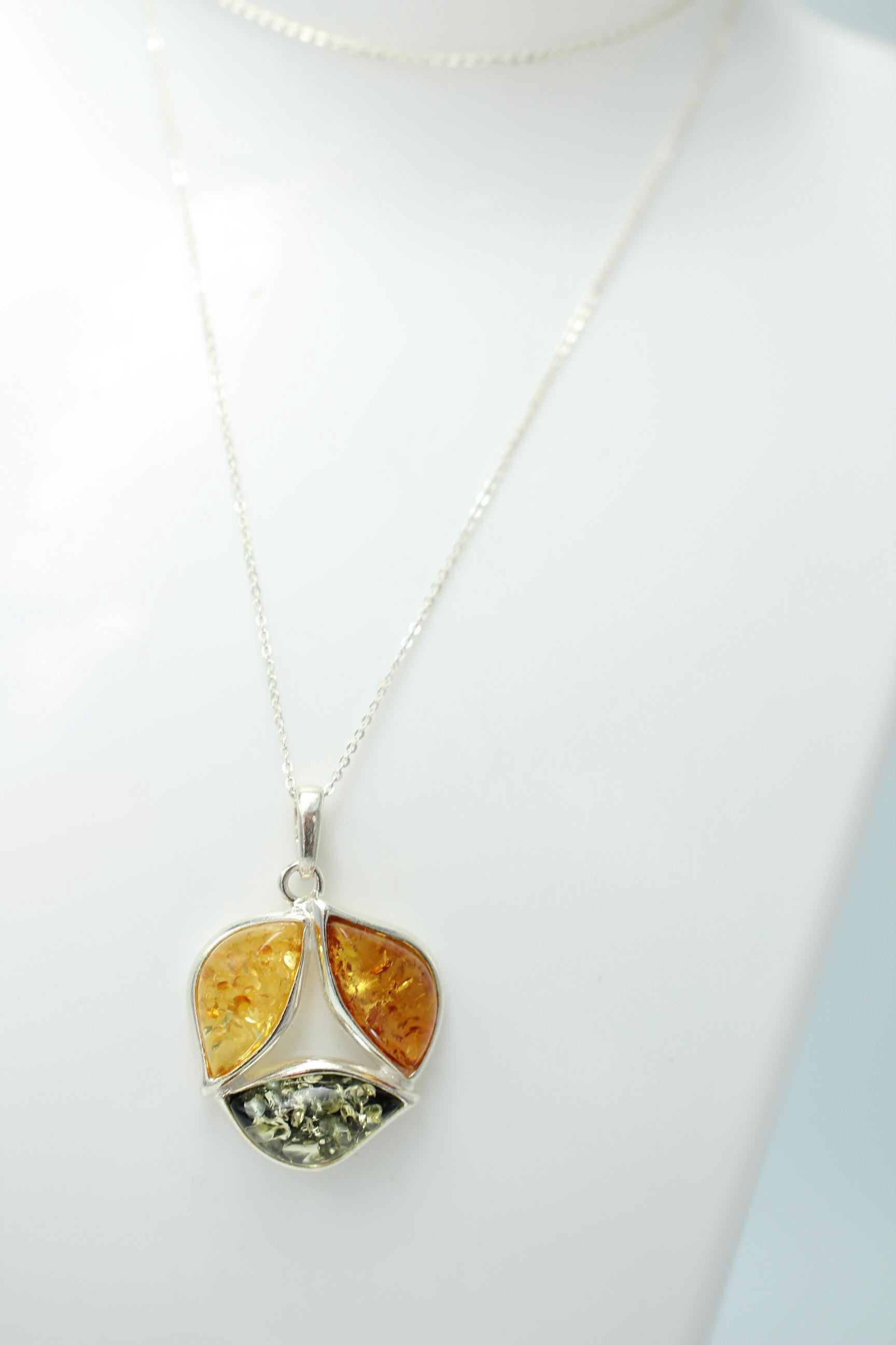 Design Bernstein Anhänger Silber Collier Kette Bernsteinanhänger Top Edel