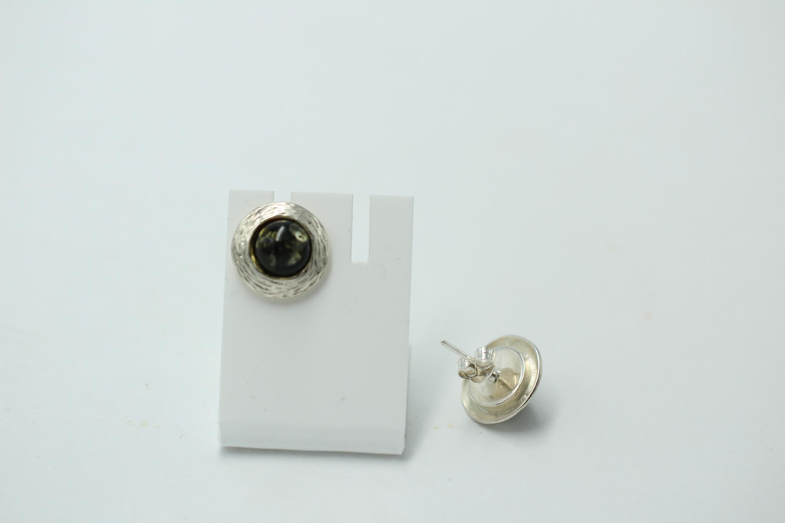 Bernstein Design Ohrstecker 925 Sterling Silber Bernsteinschmuck Designschmuck