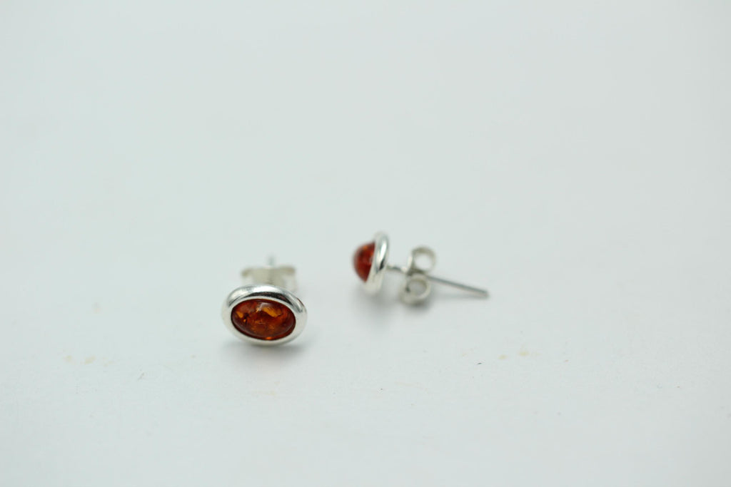 Edler brauner Bernstein Ohrstecker 925 Silber Ohrschmuck Bernstein aus Letland