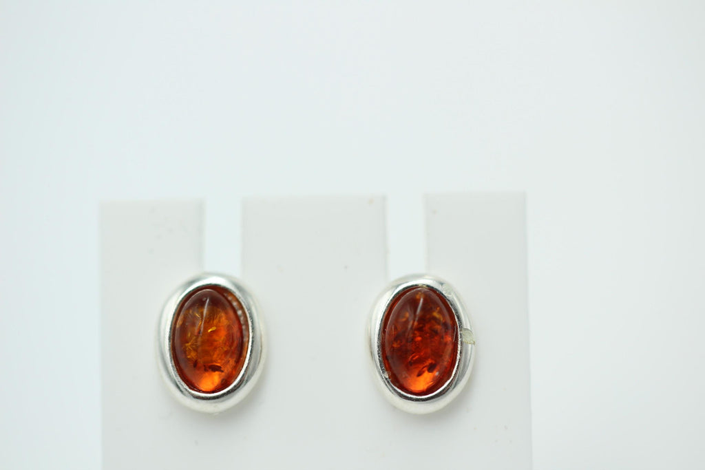 Edler brauner Bernstein Ohrstecker 925 Silber Ohrschmuck Bernstein aus Letland