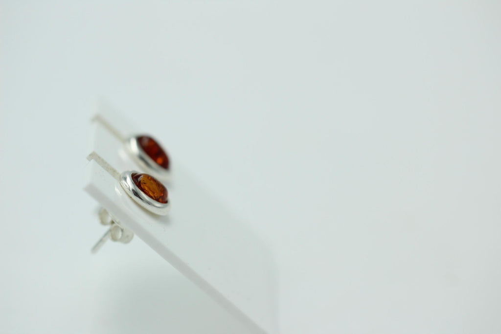 Edler brauner Bernstein Ohrstecker 925 Silber Ohrschmuck Bernstein aus Letland