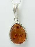 Bernsteinanhänger 925 Silber Anhänger brauner Bernstein Collier Kette Schmuck