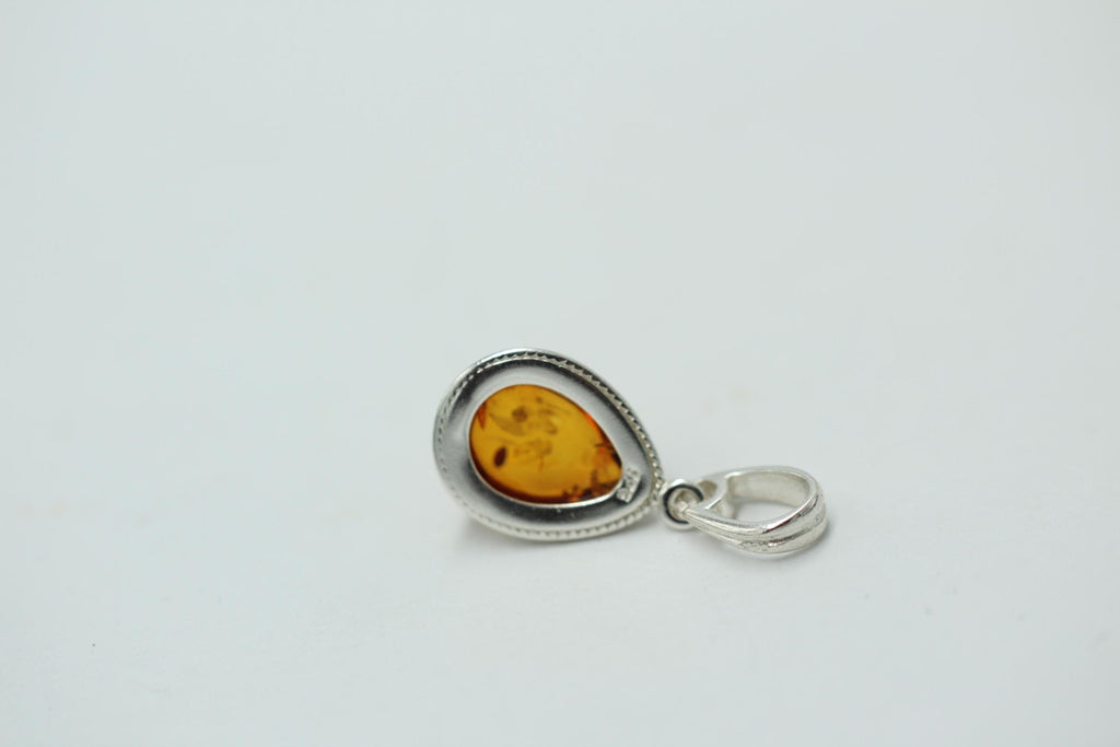 Bernsteinanhänger 925 Silber Anhänger brauner Bernstein Collier Kette Schmuck