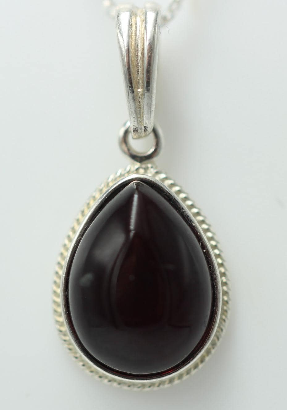 Bernsteinanhänger 925 Silber Anhänger brauner Bernstein Collier Kette Schmuck