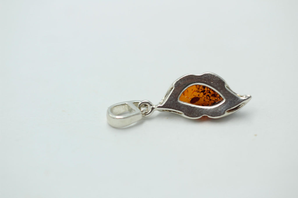 Design Bernstein Anhänger 925 Sterling Silber brauner Bernstein Collier Kette
