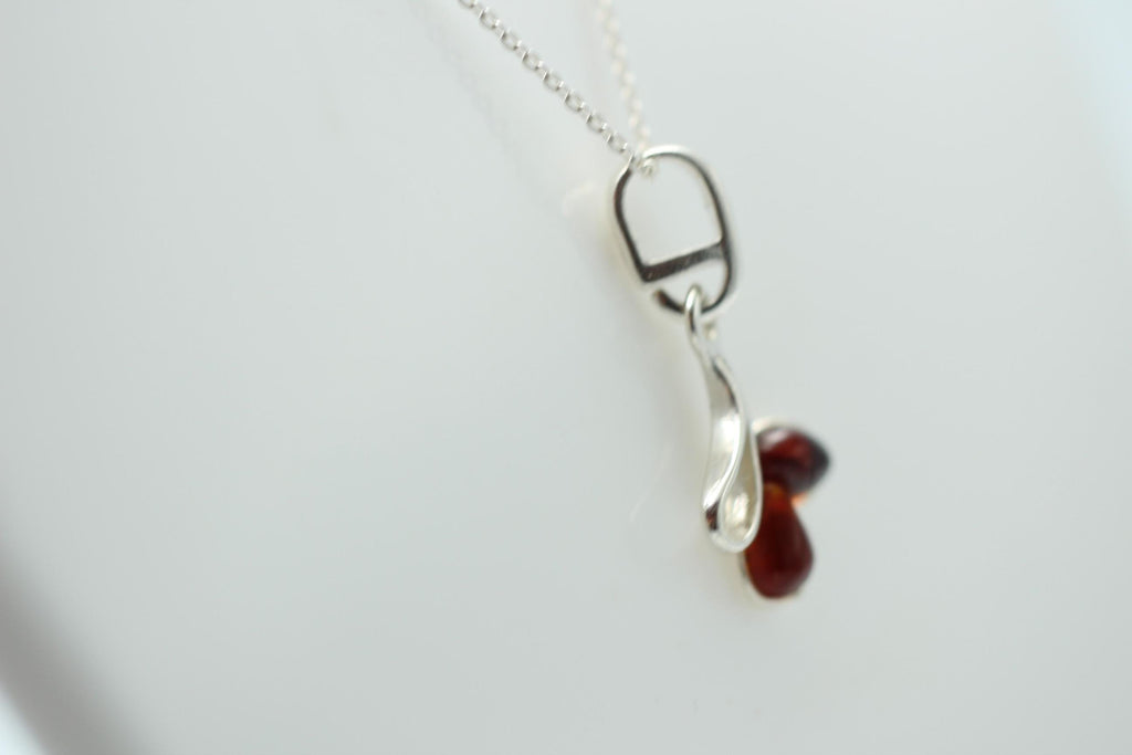 Design Bernstein Anänger 925 Sterling Silber Anhänger