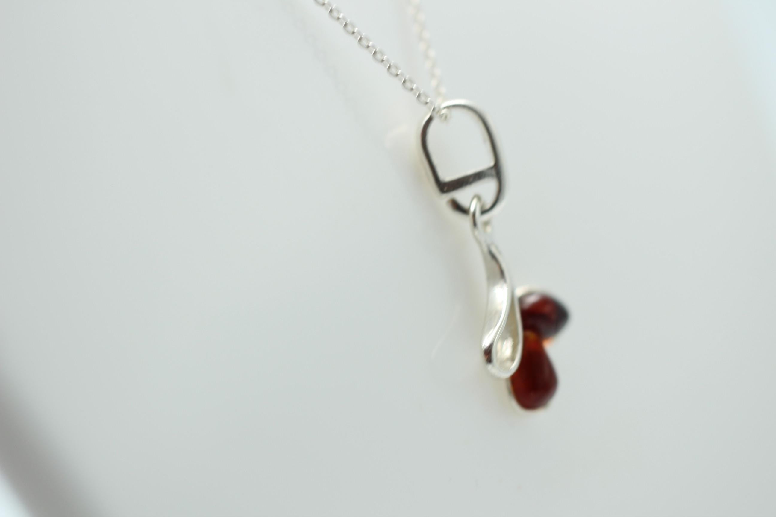 Design Bernstein Anänger 925 Sterling Silber Anhänger