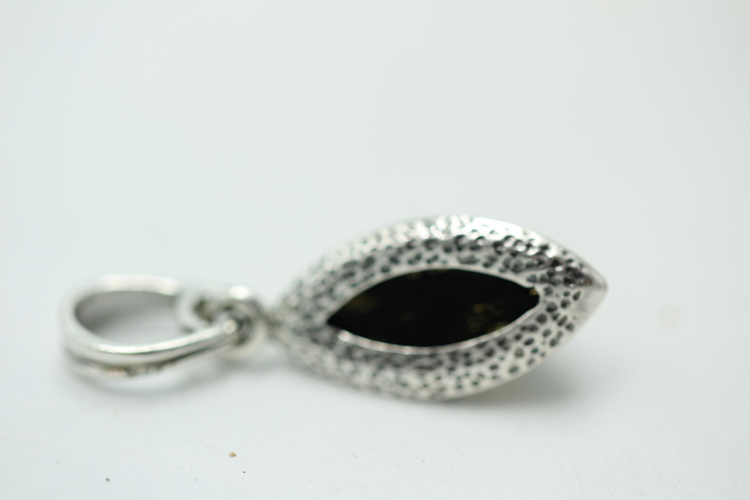 grüner Bernstein Anhänger 925 Sterlingsilber  Bernsteinschmuck