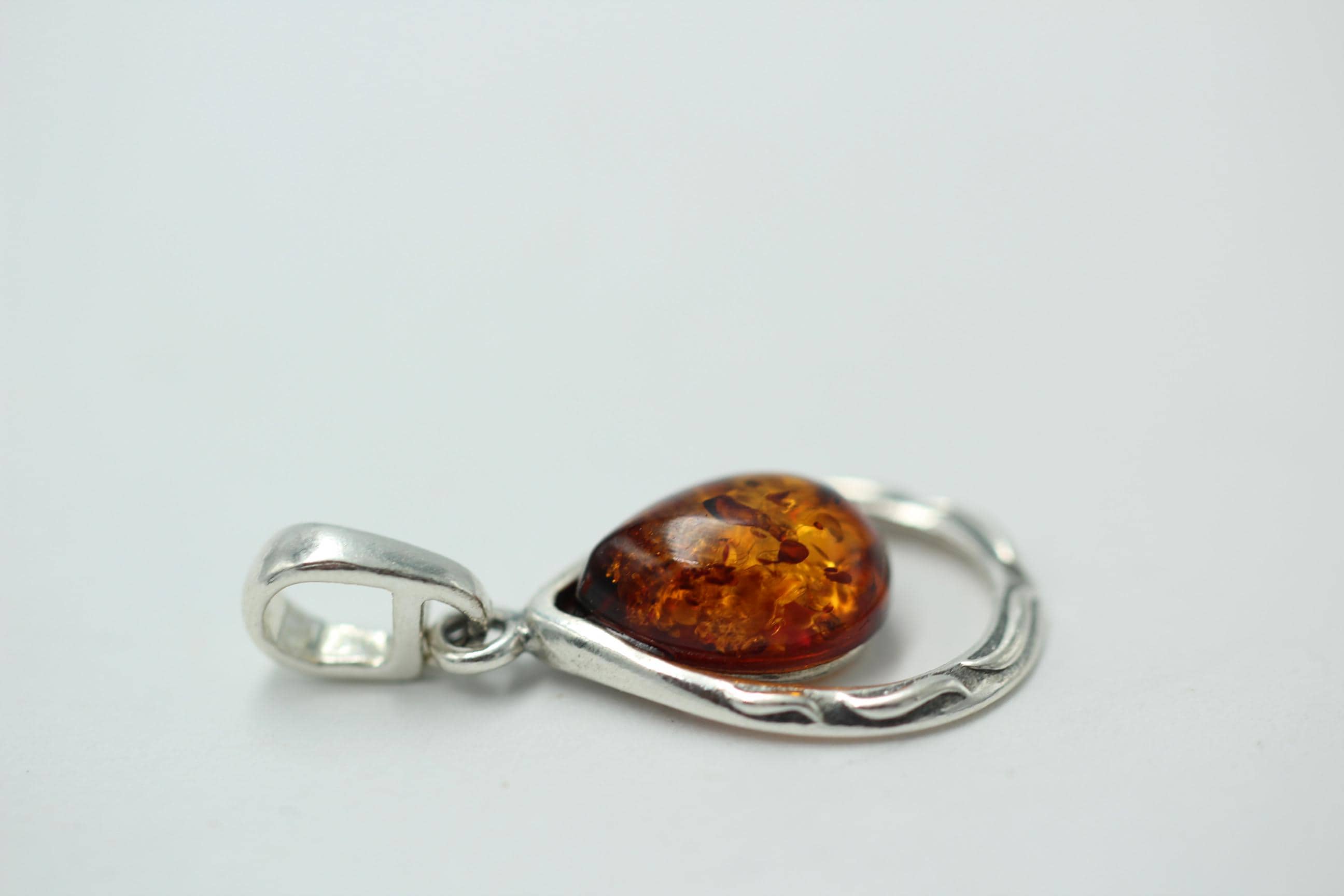 Edler Bernstein Anhänger 925 Sterling Silber Bernsteinanhänger  Top