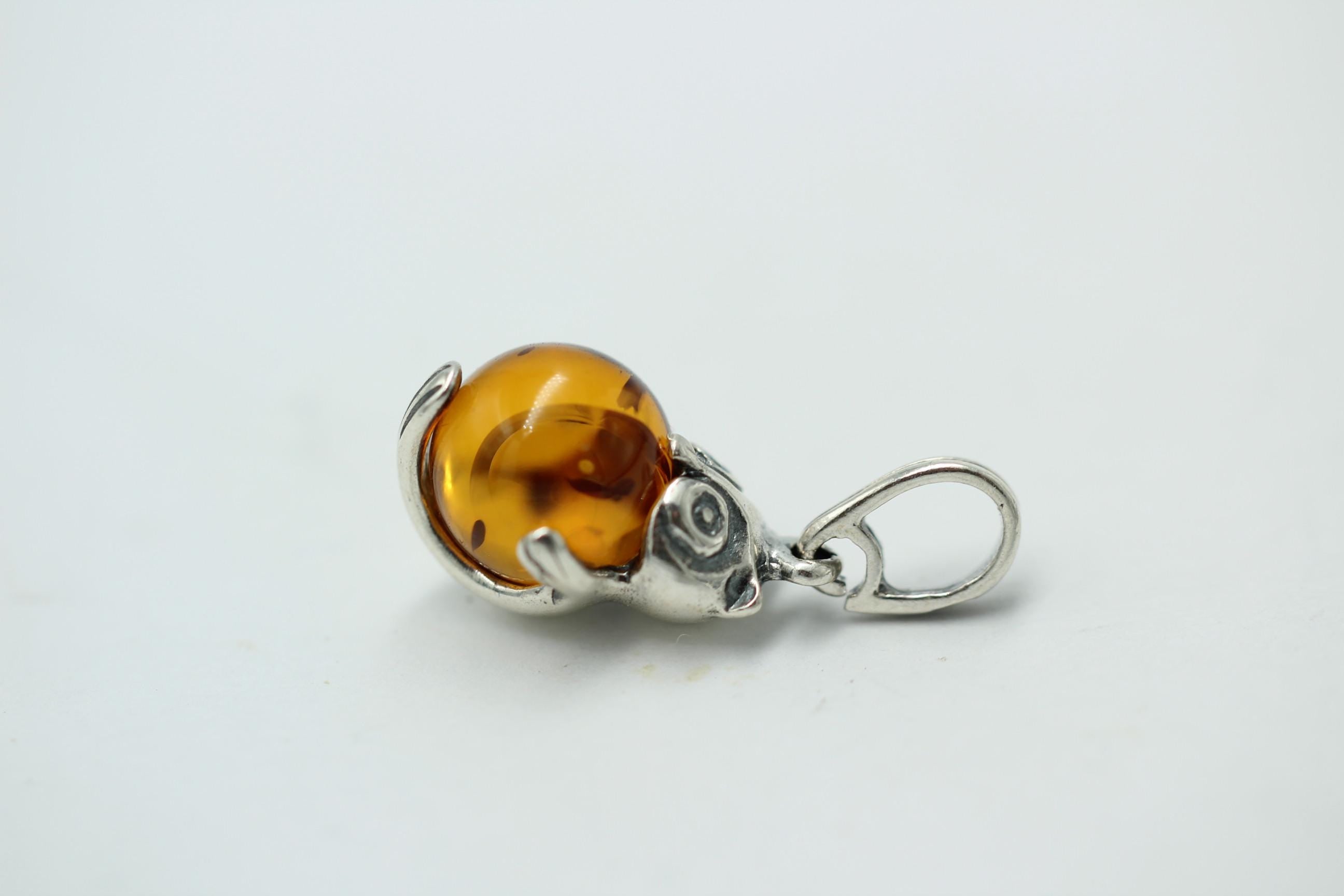 Eulen Anhänger Bernstein in 925 Sterlingsilber  Eulenanhänger Top