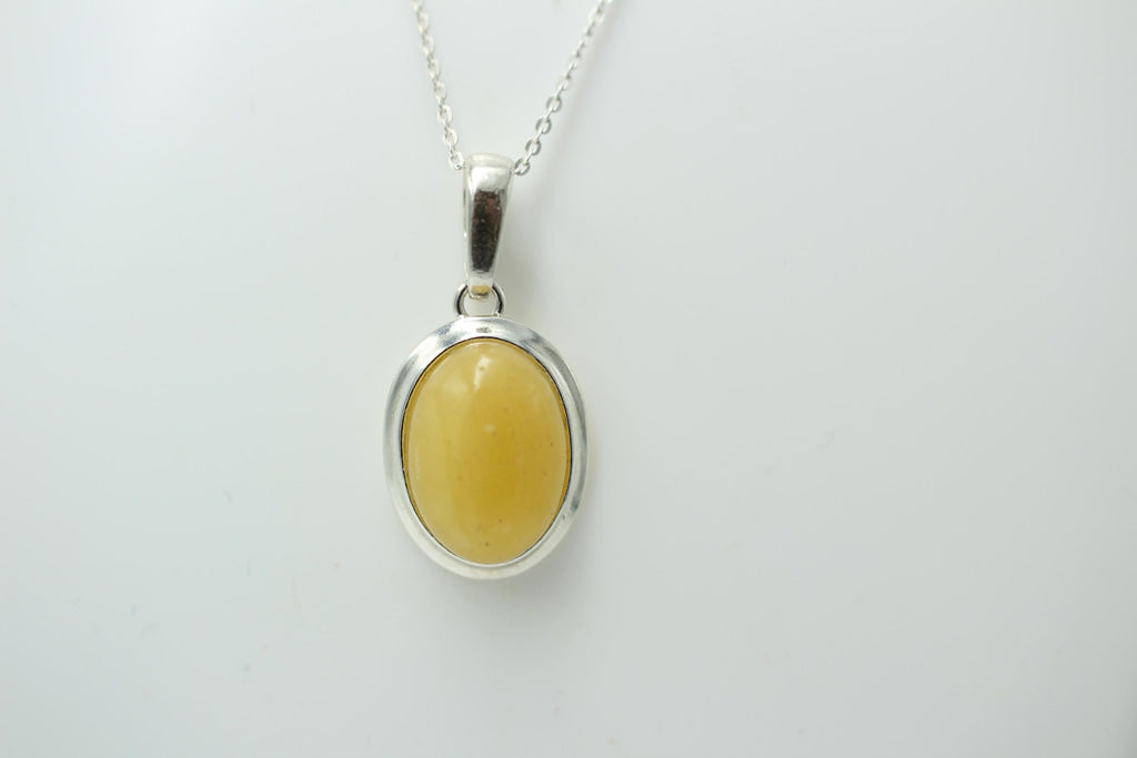 Bernstein Design Anhänger 925 Silber Collier Kette Bernsteinanhänger Top
